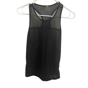 Calia‎ by Carrie Underwood Size Small Black Geometric Mesh Tank Top